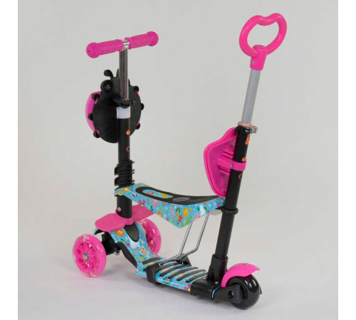 Самокат 5в1 26901 (1) Best Scooter, АБСТРАКЦІЯ, PU колеса, ПІДСВІЧУВАННЯ КОЛІС, в коробці