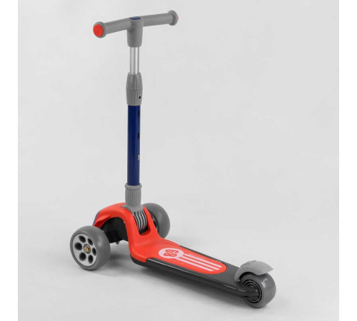 Самокат триколісний RS-9119 (6) Best Scooter, ЧЕРВОНИЙ,  складне алюмінієве кермо, 3 колеса PU зі світлом, d = 120*50 мм – в наличии! Купите сейчас у KAZKOVA