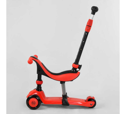 Самокат-велобіг 3в1 триколісний BS-71899 (4) Best Scooter, 3 колеса PU зі світлом, сидіння, амортизатори, батьківська ручка