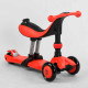 Самокат-велобіг 3в1 триколісний BS-71899 (4) Best Scooter, 3 колеса PU зі світлом, сидіння, амортизатори, батьківська ручка