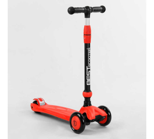 Самокат-велобіг 3в1 триколісний BS-71899 (4) Best Scooter, 3 колеса PU зі світлом, сидіння, амортизатори, батьківська ручка