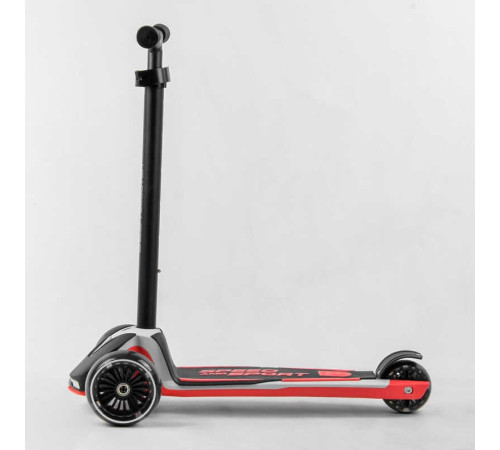 Самокат триколісний Best Scooter HW-00505 MAXI (6) знімне алюмінієве кермо, передні колеса PU 120х45мм. задні 80х50мм, зі світлом, в коробці