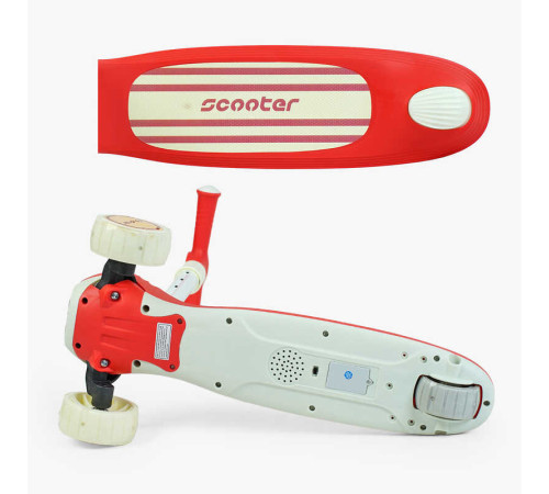 Самокат триколісний "Skyper" Y-80733 (8) колеса PU 125х40мм зі світлом, музика та підсвічування платформи, кермо складне, в коробці