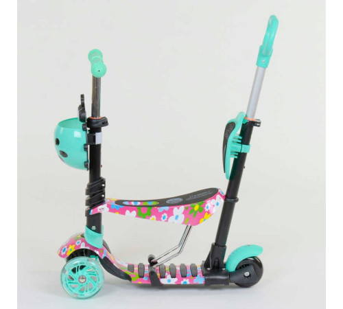 Самокат 5в1 43702 (1) Best Scooter, АБСТРАКЦІЯ, PU колеса, ПІДСВІТКА КОЛІС, в коробці