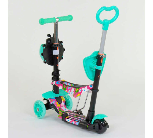 Самокат 5в1 43702 (1) Best Scooter, АБСТРАКЦІЯ, PU колеса, ПІДСВІТКА КОЛІС, в коробці
