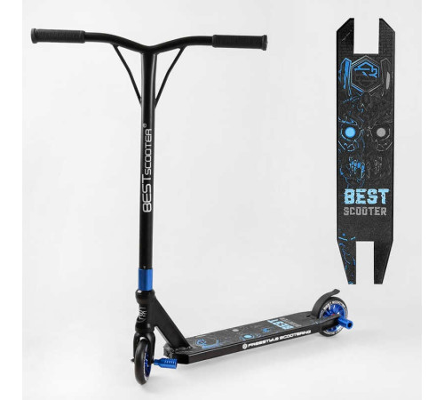Самокат трюковий Best Scooter 54528 (1) HIC-система, ПЕГИ, алюмінієвий диск та дека, колеса PU d-110мм, ширина керма-52см, висота - 83см, в коробці – в наличии! Купите сейчас у KAZKOVA