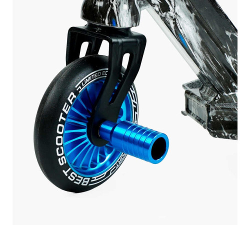 Самокат трюковий Best Scooter BS-99808 (4) HIC-система, ПЕГИ, алюмінієвий диск та дека з ПРИНТОМ, колеса PU, d = 110мм, ширина керма - 60 см, в коробці – в наличии! Купите сейчас у KAZKOVA