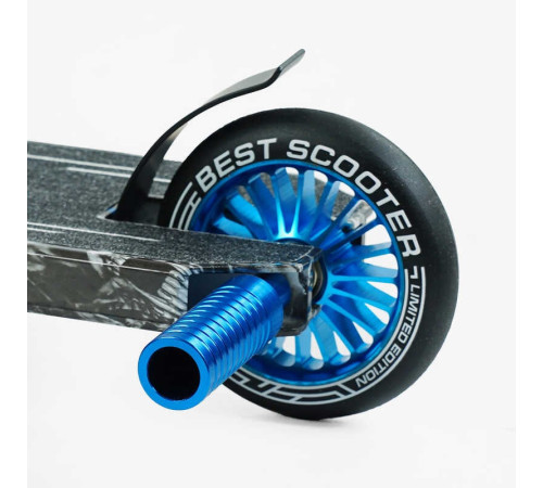 Самокат трюковий Best Scooter BS-99808 (4) HIC-система, ПЕГИ, алюмінієвий диск та дека з ПРИНТОМ, колеса PU, d = 110мм, ширина керма - 60 см, в коробці – в наличии! Купите сейчас у KAZKOVA