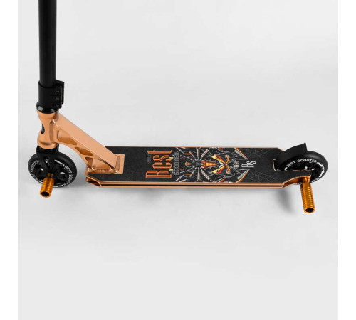 Самокат трюковий 55084 Best Scooter (4) HIC-система, ПЕГИ, алюмінієвий диск та дека, АНОДОВАНЕ ФАРБУВАННЯ, колеса PU, d = 110мм, ширина керма - 60 см