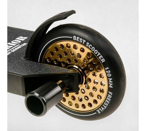 Самокат трюковий Т-50615 Best Scooter (4) "Warrior", HIC-система, ПЕГИ, алюмінієвий диск та дека, колеса PU, d=120 мм, ширина керма 58 см