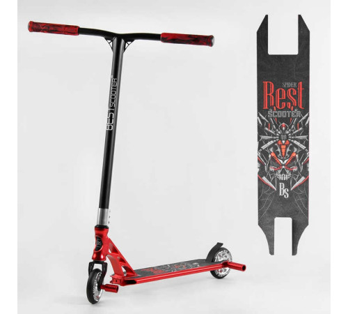 Самокат трюковий 28536 Best Scooter (4) HIC-система, ПЕГИ, алюмінієвий диск та дека, АНОДОВАНЕ ФАРБУВАННЯ, колеса PU, d = 110мм, ширина керма - 60 см – в наличии! Купите сейчас у KAZKOVA