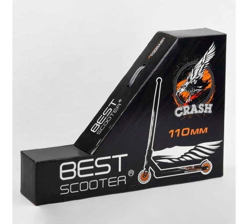 Самокат трюковий 65640 Best Scooter (4) "CRASH" HIC-система, ПЕГИ, алюмінієвий диск і дека, колеса 110 мм PU, ширина керма - 57 см, в коробці – в наличии! Купите сейчас у KAZKOVA