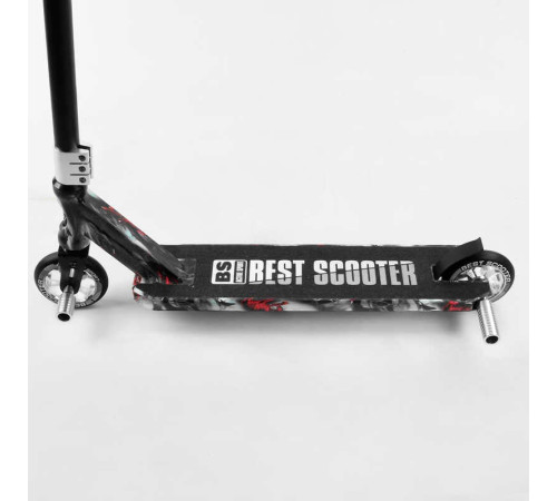 Самокат трюковий Best Scooter BS-77101 (4) HIC-система, ПЕГИ, алюмінієвий диск та дека з ПРИНТОМ, колеса PU, d = 110мм, ширина керма - 60 см, в коробці