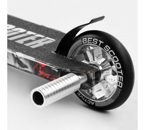 Самокат трюковий Best Scooter BS-77101 (4) HIC-система, ПЕГИ, алюмінієвий диск та дека з ПРИНТОМ, колеса PU, d = 110мм, ширина керма - 60 см, в коробці