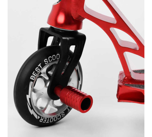 Самокат трюковий 28536 Best Scooter (4) HIC-система, ПЕГИ, алюмінієвий диск та дека, АНОДОВАНЕ ФАРБУВАННЯ, колеса PU, d = 110мм, ширина керма - 60 см – в наличии! Купите сейчас у KAZKOVA