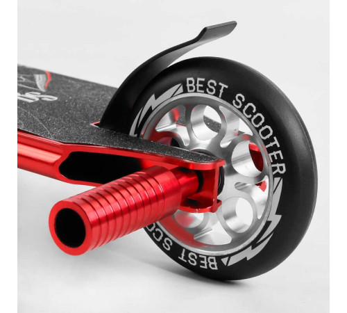 Самокат трюковий 28536 Best Scooter (4) HIC-система, ПЕГИ, алюмінієвий диск та дека, АНОДОВАНЕ ФАРБУВАННЯ, колеса PU, d = 110мм, ширина керма - 60 см – в наличии! Купите сейчас у KAZKOVA