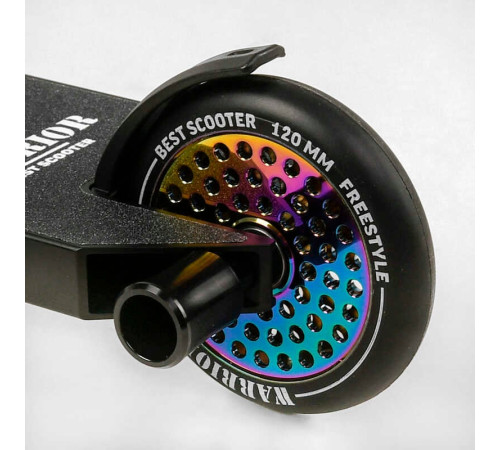 Самокат трюковий Т-60738 Best Scooter (4) "Warrior", HIC-система, ПЕГИ, алюмінієвий диск та дека, колеса PU, d=120 мм, ширина керма 58 см