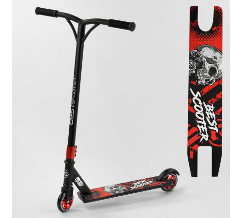 Самокат трюковий 30903 Best Scooter (4) ЧЕРВОНИЙ, алюмінієвий диск і дека, колеса PU, d = 10 см, в коробці