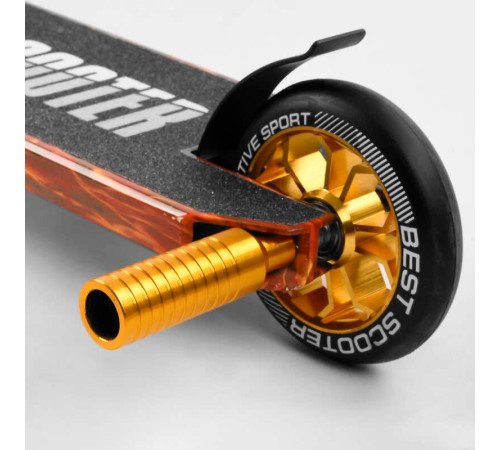 Самокат трюковий Best Scooter BS-77225 (4) HIC-система, ПЕГИ, алюмінієвий диск та дека з ПРИНТОМ, колеса PU, d = 110мм, ширина керма - 60 см, в коробці