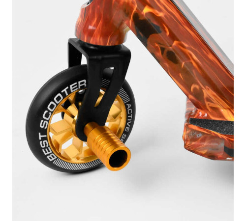 Самокат трюковий Best Scooter BS-77225 (4) HIC-система, ПЕГИ, алюмінієвий диск та дека з ПРИНТОМ, колеса PU, d = 110мм, ширина керма - 60 см, в коробці