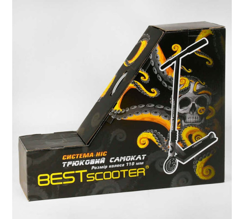 Самокат трюковий KR-93091 Best Scooter (4) «Kraken» HIC-система, ПЕГИ, алюмінієвий диск та дека, АНОДОВАНИЙ, колеса PU 110 мм, ширина керма 58 см – в наличии! Купите сейчас у KAZKOVA