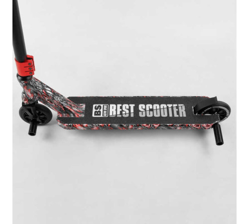 Самокат трюковий Best Scooter BS-77488 (4) HIC-система, ПЕГИ, алюмінієвий диск та дека з ПРИНТОМ, колеса PU, d = 110мм, ширина керма - 60 см, в коробці – в наличии! Купите сейчас у KAZKOVA