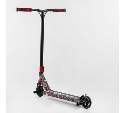 Самокат трюковий Best Scooter BS-77488 (4) HIC-система, ПЕГИ, алюмінієвий диск та дека з ПРИНТОМ, колеса PU, d = 110мм, ширина керма - 60 см, в коробці – в наличии! Купите сейчас у KAZKOVA