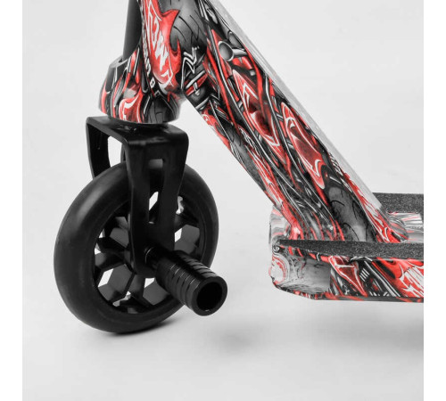 Самокат трюковий Best Scooter BS-77488 (4) HIC-система, ПЕГИ, алюмінієвий диск та дека з ПРИНТОМ, колеса PU, d = 110мм, ширина керма - 60 см, в коробці – в наличии! Купите сейчас у KAZKOVA