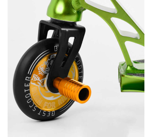 Самокат трюковий 85784 Best Scooter (4) HIC-система, ПЕГИ, алюмінієвий диск та дека, АНОДОВАНЕ ФАРБУВАННЯ, колеса PU, d = 110мм, ширина керма - 60 см