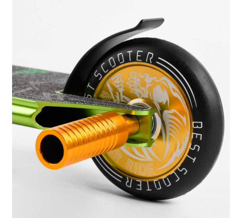 Самокат трюковий 85784 Best Scooter (4) HIC-система, ПЕГИ, алюмінієвий диск та дека, АНОДОВАНЕ ФАРБУВАННЯ, колеса PU, d = 110мм, ширина керма - 60 см