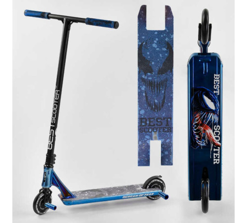 Самокат трюковий 44374 Best Scooter (4) "SIMBIOTE" HIC-система, ПЕГИ, алюмінієвий диск і дека, колеса 120 мм PU, ширина керма - 57 см, в коробці – в наличии! Купите сейчас у KAZKOVA