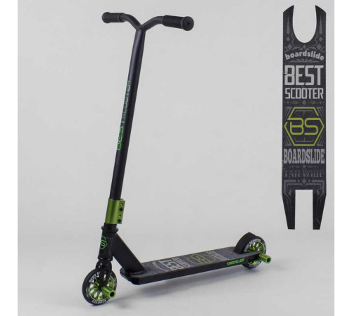 Самокат трюковий 50814 Best Scooter (1) ПЕГІ, алюмінієвий диск та дека, колеса PU, d=110мм, ширина керма - 52 см, В ПАКЕТІ