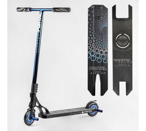 Самокат трюковый PL-71744-1 Best Scooter (4) В ПАКЕТІ "Portal" HIC-система, ПЕГИ, алюминиевый диск и дека, колёса PU, d=120мм, ширина руля 58 см