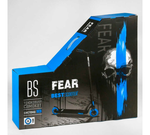 Самокат трюковий МТ-30377 Best Scooter (4) "FEAR", SCS-система, ПЕГИ, алюмінієвий диск та дека, колеса PU, d=115мм, ширина керма 58 см
