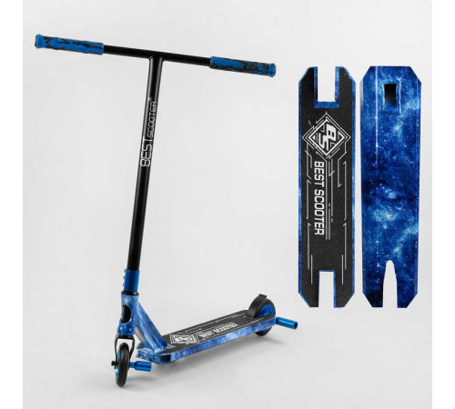 Самокат трюковий Best Scooter BS-99588 (4) HIC-система, ПЕГИ, алюмінієвий диск та дека з ПРИНТОМ, колеса PU, d = 110мм, ширина керма - 60 см, в коробці – в наличии! Купите сейчас у KAZKOVA
