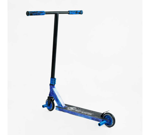 Самокат трюковий Best Scooter BS-99588 (4) HIC-система, ПЕГИ, алюмінієвий диск та дека з ПРИНТОМ, колеса PU, d = 110мм, ширина керма - 60 см, в коробці – в наличии! Купите сейчас у KAZKOVA