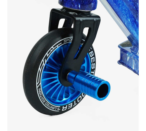 Самокат трюковий Best Scooter BS-99588 (4) HIC-система, ПЕГИ, алюмінієвий диск та дека з ПРИНТОМ, колеса PU, d = 110мм, ширина керма - 60 см, в коробці – в наличии! Купите сейчас у KAZKOVA