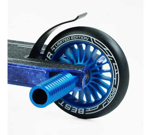 Самокат трюковий Best Scooter BS-99588 (4) HIC-система, ПЕГИ, алюмінієвий диск та дека з ПРИНТОМ, колеса PU, d = 110мм, ширина керма - 60 см, в коробці – в наличии! Купите сейчас у KAZKOVA