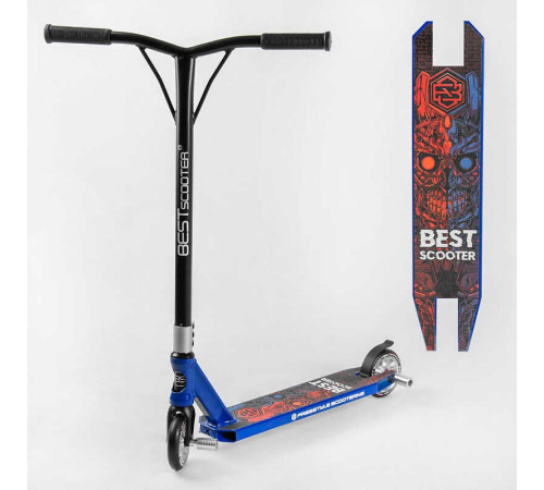 Самокат трюкових Best Scooter 50352 (1) HIC-система, ПЕГИ, алюмінієвий диск і дека, колеса PU d-110 мм, ширина керма - 52 см, висота - 83 см, в коробці – в наличии! Купите сейчас у KAZKOVA