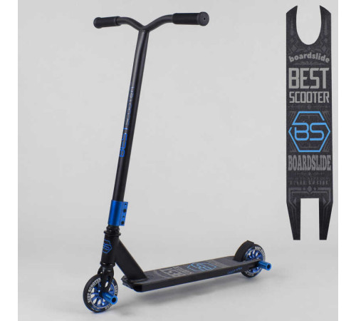 Самокат трюковий 55766 Best Scooter (1) пеґи, алюмінієвий диск і дека, колеса PU, d=110 мм, ширина керма — 52 см, В ПАКЕТІ