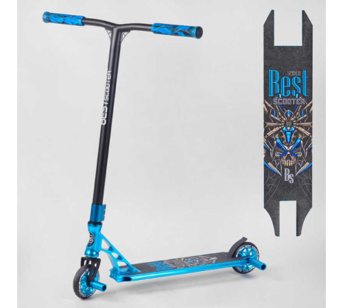 Самокат трюковый 53480-1 Best Scooter (4) В ПАКЕТІ HIC-система, алюминиевый диск и дека, АНОДИРОВАННАЯ ПОКР., колёса PU, d=110мм, ширина руля - 60 см
