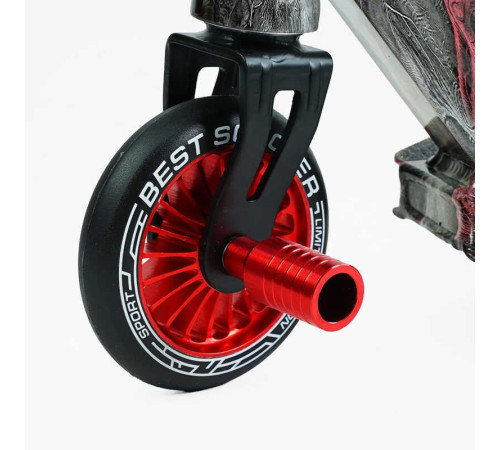 Самокат трюкових Best Scooter BS-99622 (4) HIC-система, ПЕГИ, алюмінієвий диск і дека з принтами, колеса PU, d = 110мм, ширина керма - 60 см, в коробці