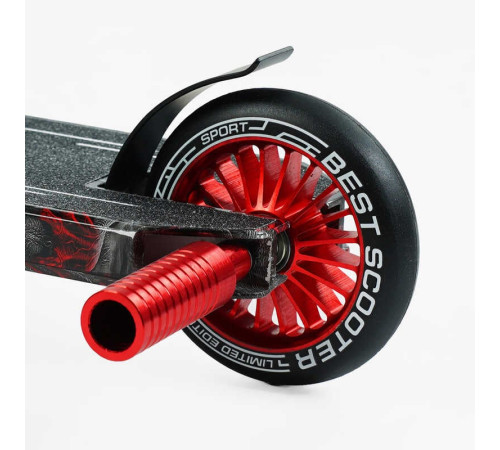 Самокат трюкових Best Scooter BS-99622 (4) HIC-система, ПЕГИ, алюмінієвий диск і дека з принтами, колеса PU, d = 110мм, ширина керма - 60 см, в коробці