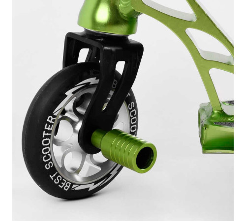 Самокат трюковий 53442 Best Scooter (4) HIC-система, ПЕГИ, алюмінієвий диск та дека, АНОДОВАНЕ ФАРБУВАННЯ, колеса PU, d = 110мм, ширина керма - 60 см – в наличии! Купите сейчас у KAZKOVA