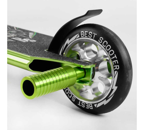 Самокат трюковий 53442 Best Scooter (4) HIC-система, ПЕГИ, алюмінієвий диск та дека, АНОДОВАНЕ ФАРБУВАННЯ, колеса PU, d = 110мм, ширина керма - 60 см – в наличии! Купите сейчас у KAZKOVA
