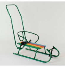 гр Сани "Санта" - КОЛЬОРОВІ, колір зелений / З РУЧКОЮ /