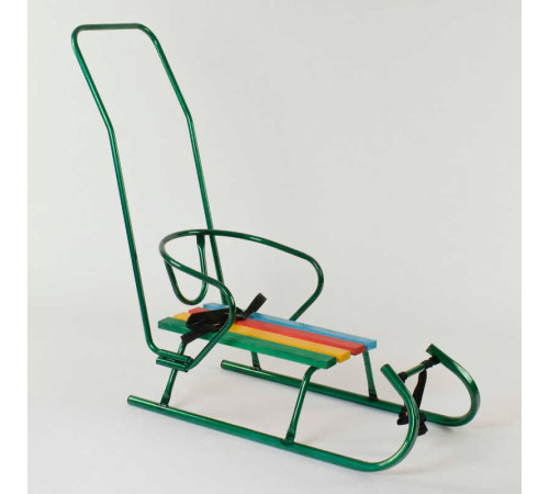 гр Сани "Санта" - КОЛЬОРОВІ, колір зелений / З РУЧКОЮ /