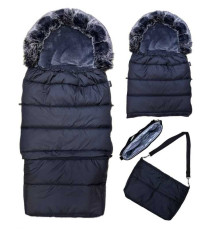 гр Конверт-трансформер на хутрі "Arctic" 2в1 206987 (1) колір чорний, в сумці