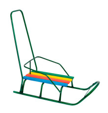 гр Сани "Класік" круглі полози - зелений / З РУЧКОЮ /