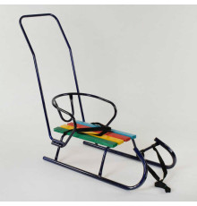 гр Сани "Санта" - КОЛЬОРОВІ, колір синій / З РУЧКОЮ /